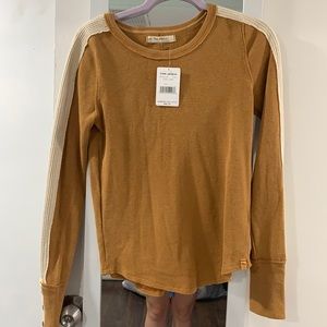 NEW! Free People Tasha Thermal Top in Ochre Size M